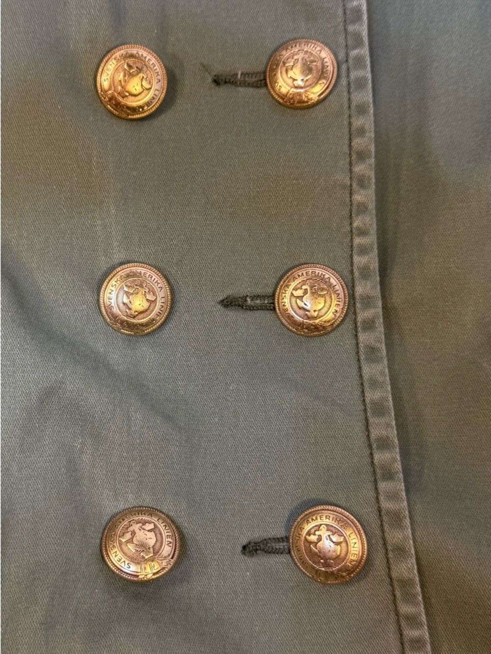 CAbi Military Jacket Olive Green Utility Blazer Gold Buttons Patch XS - Picture 4 of 4